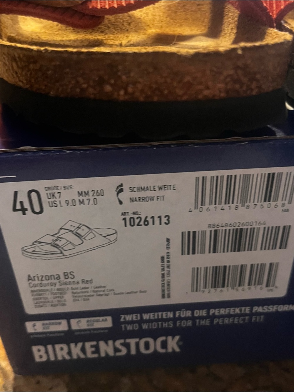 Birkenstock Red Ribbed Two-Strap Sandals - Picture 4 of 4